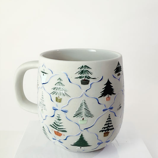 Christmas Tree Ceramic Tea Mug – Festive Holiday Decor