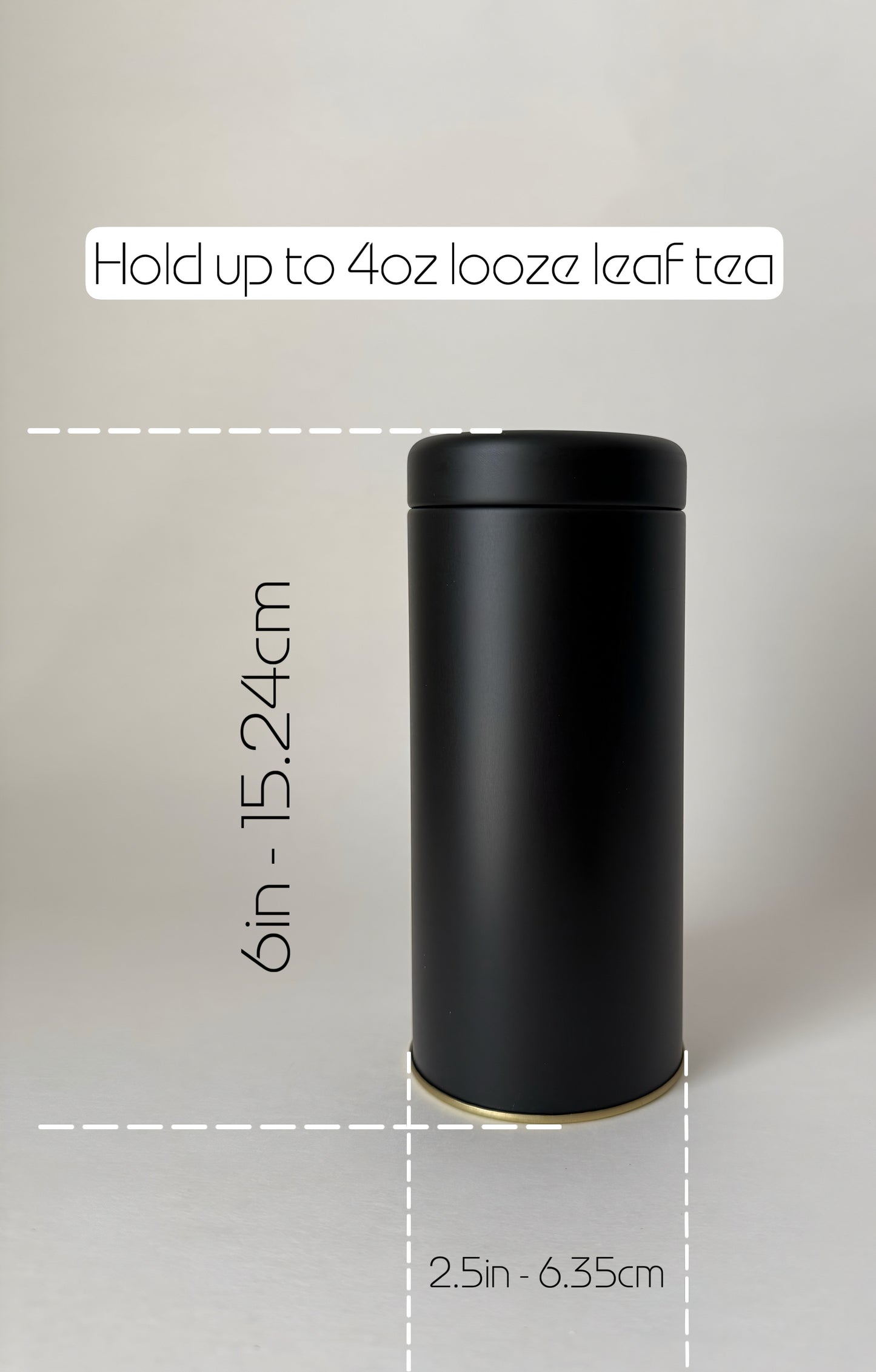 Airtight Metal Tea Canister: Food-Safe Spice Jar, 4 oz