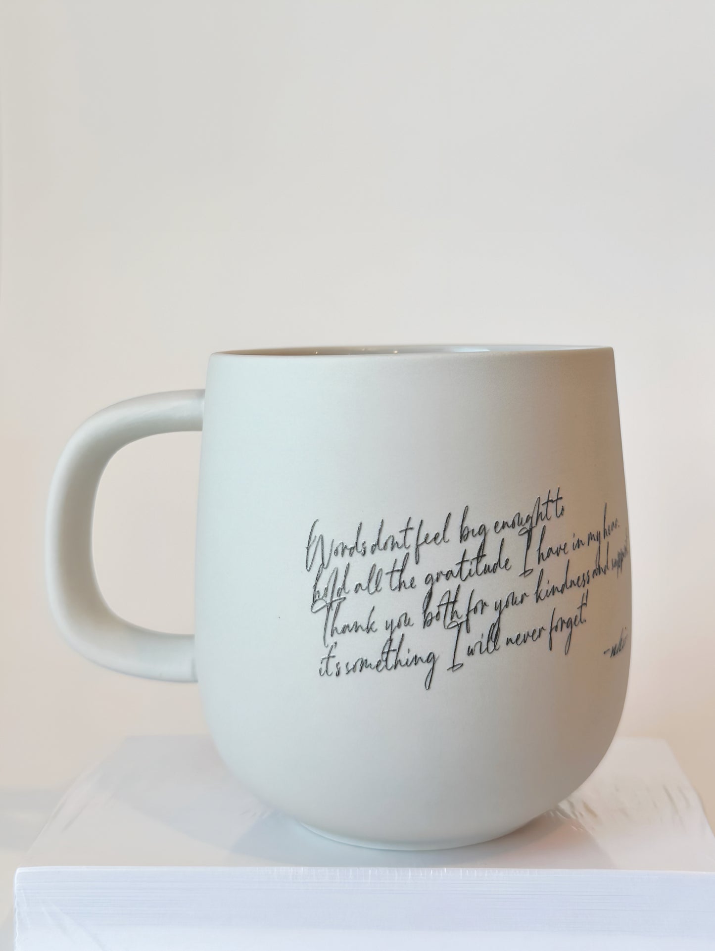 Hand-written message mug design