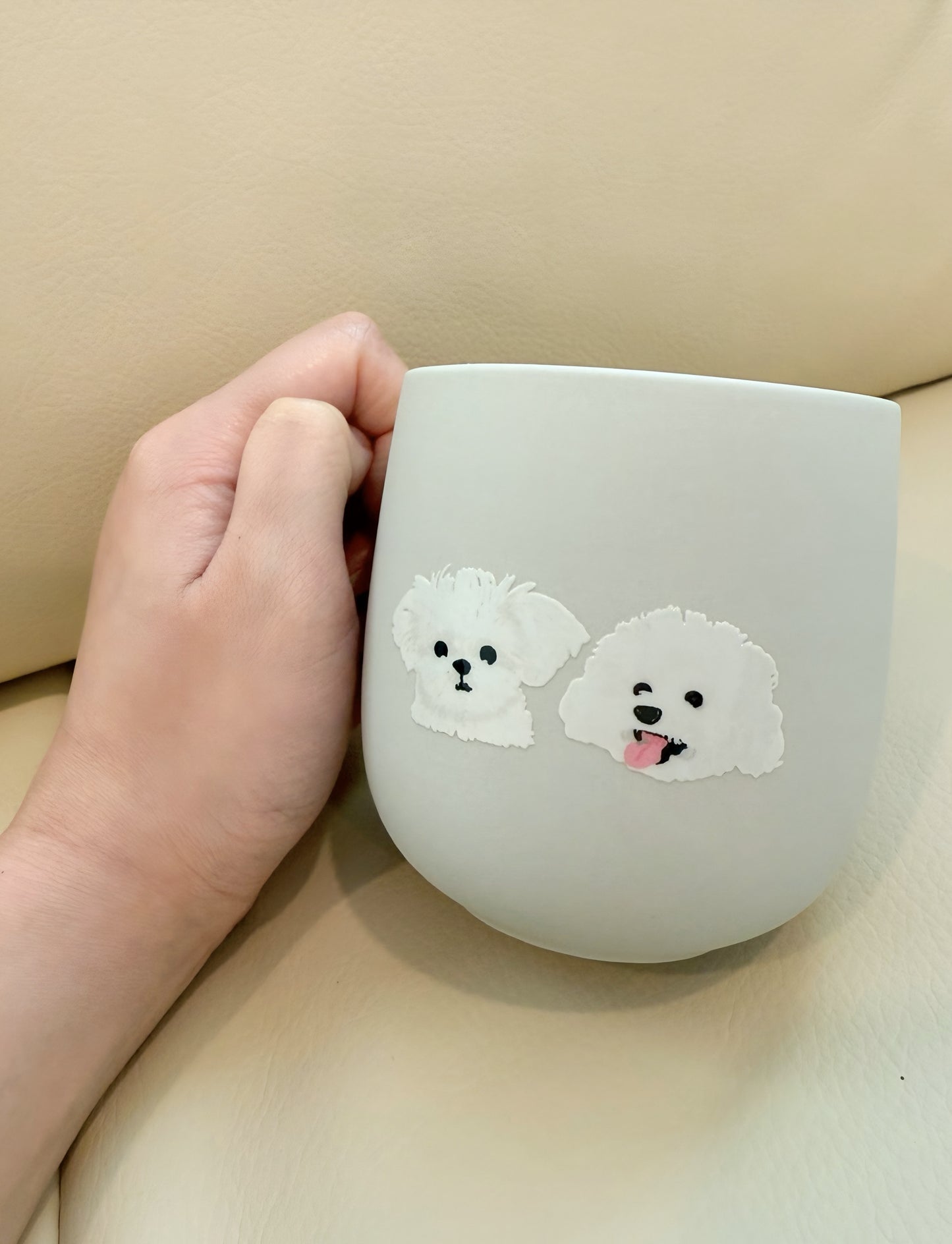 Custom Ceramic Portrait Mug: Personalized Pet or Message, Handmade Pottery