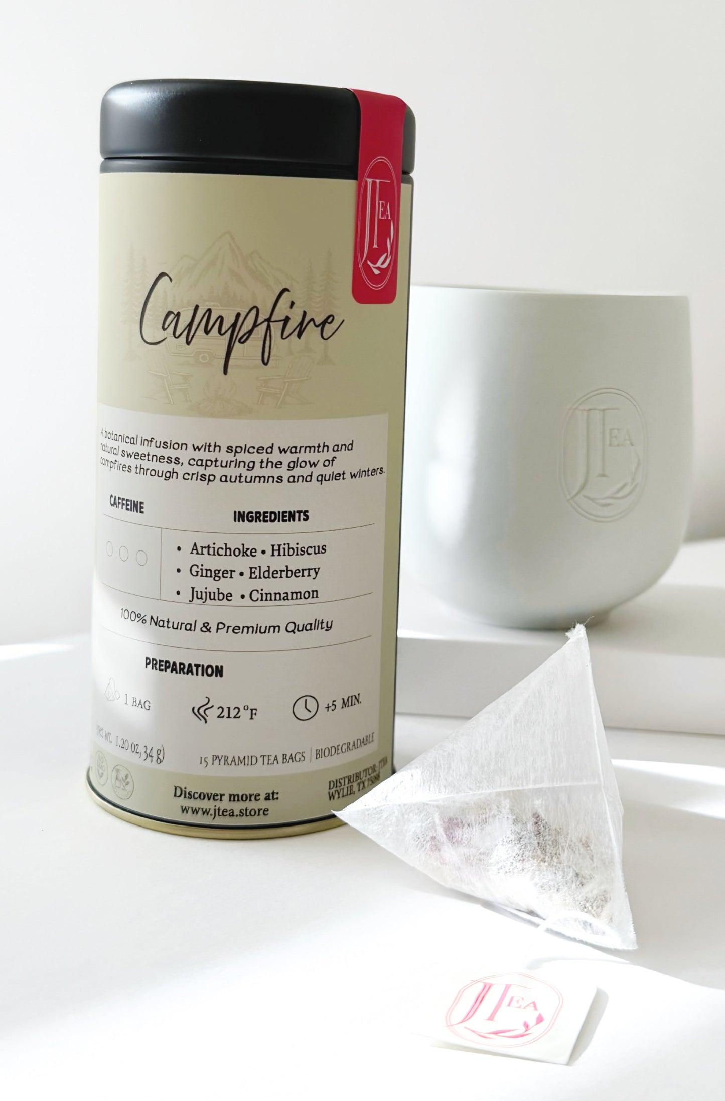 Campfire – 15 Pyramid Tea Bags in Tin Can