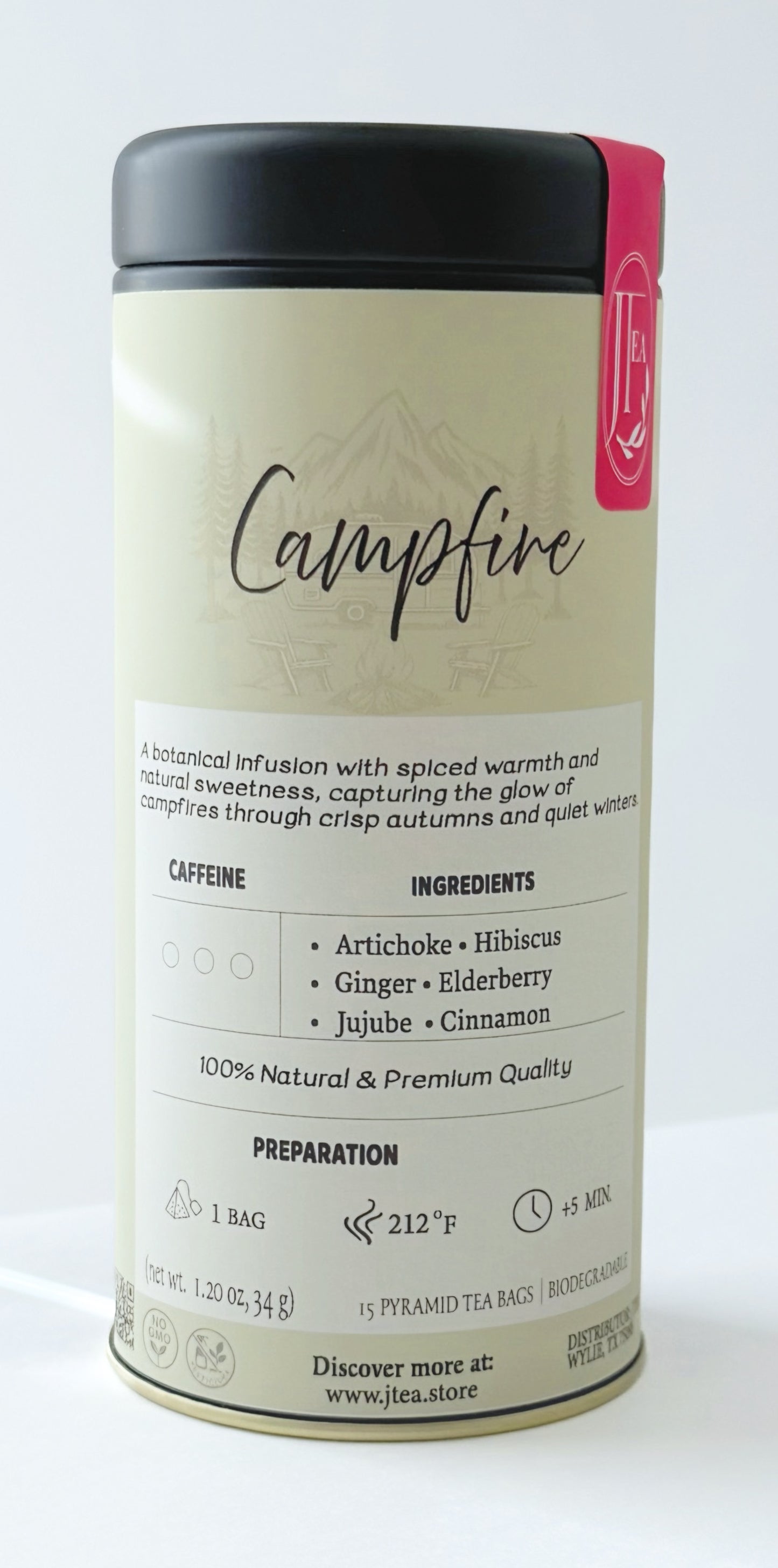 Campfire – 15 Pyramid Tea Bags in Tin Can