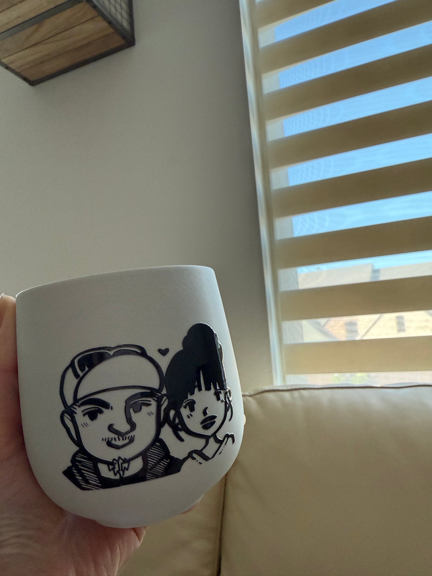 Custom Ceramic Portrait Mug: Personalized Pet or Message, Handmade Pottery